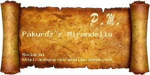 Pakurár Mirandella névjegykártya